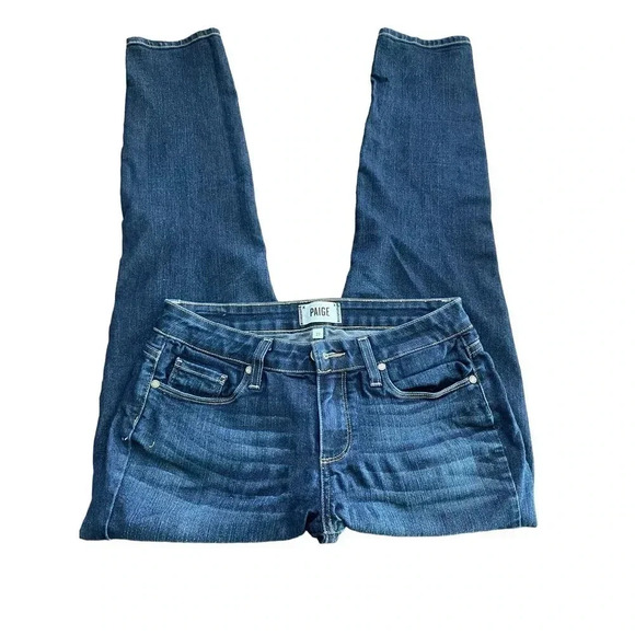 Paige Women's Blue Five Pocket Straight Leg Denim Ankle Jean Size 27 - Picture 3 of 5